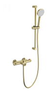 Смеситель для ванны с душем Wonzon & Woghand WW-C2001-A-BG золото брашированный с термостатом и гарнитуром