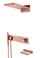 Душевой комплект со смесителем Boheme Zodiac 132-2-CB брашированная бронза