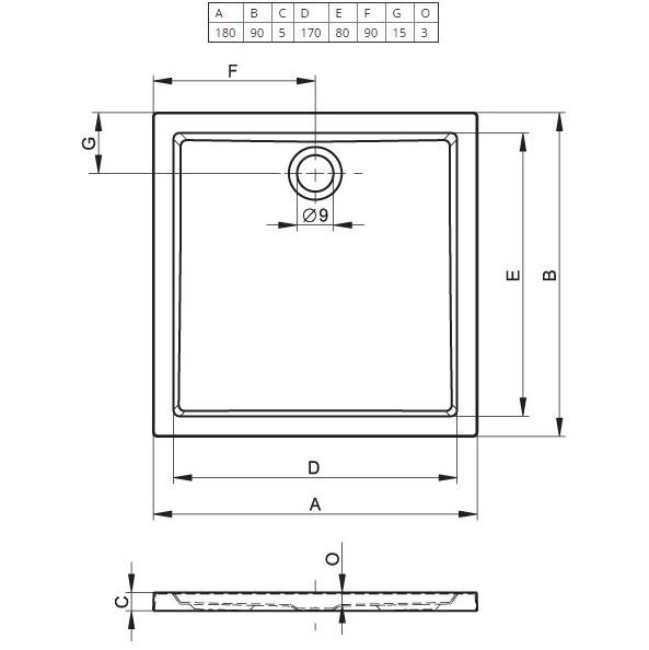 Душевой поддон Riho Zurich 180x90 D001020005 белый