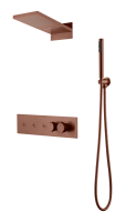 Душевой комплект со смесителем Boheme Fusion 131-BRB брашированная бронза с термостатом