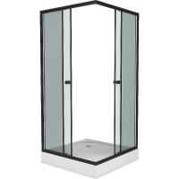 Душевой уголок Niagara Eco 90x90x195 0091432QT профиль черный, стекло тонированное