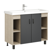 Тумба под раковину Onika Тимбер 110010 90 см серая матовая (раковина Фостер 100)