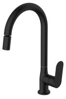 Смеситель для кухонной мойки Voda Shore Black SHR519BAR черный матовый с аэратором на шарнире