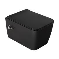 Унитаз подвесной Boheme Zen 967-SET-2-B черный с крышкой с функцией биде