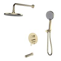 Душевой комплект со смесителем Esko 7in1SCGold золотой сатин матовый встраиваемый