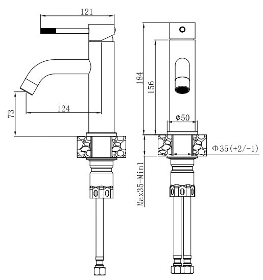 Смеситель для раковины Voda Vessel Gun Metal VSL26MGM оружейная сталь матовый
