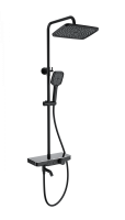 Душевая стойка со смесителем Wonzon & Woghand WW-B3099-A-MB черная матовая с термостатом