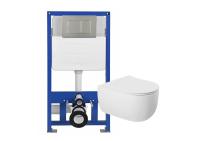 Сет инсталляция с унитазом и кнопкой Sapbox Notis SET.108SBOX.7262T3W.806ST сатин