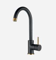 Смеситель для кухонной мойки Webert Yen YN920302723 черный с золотом матовый