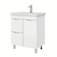 Тумба под раковину Onika Айленд 108070 80 см белая напольная с бельевой корзиной (раковина Адриана 80)