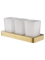 Стакан для зубных щеток Wonzon & Woghand Lotte WW-8338-BG золото брашированный с держателем