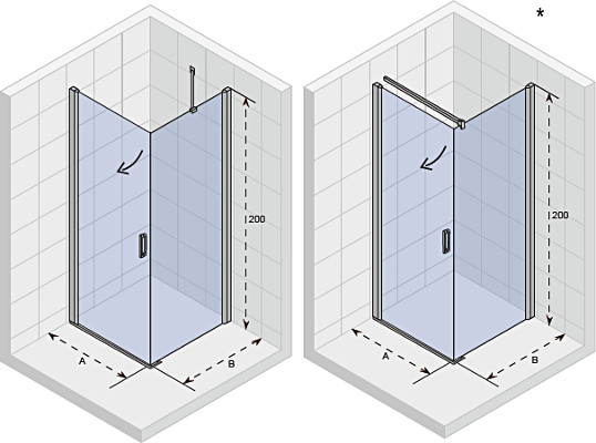Душевой уголок Riho Novik 80x200x90 G003007120 профиль хром