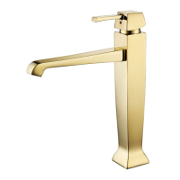 Смеситель для раковины Caprigo Diamante 50-023-oro золото с донным клапаном