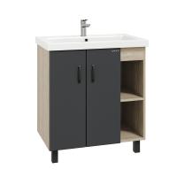 Тумба под раковину Onika Тимбер 109034 85 см R дуб сонома и серый напольная (раковина Адриана 90)