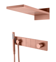 Душевой комплект со смесителем Boheme Zodiac 132-CB брашированная медь