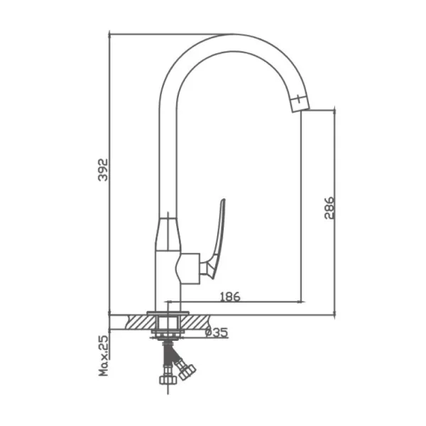 Смеситель для кухонной мойки Haiba HB70616 хром