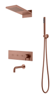 Душевой комплект со смесителем Boheme Fusion 130-2-CB брашированная медь