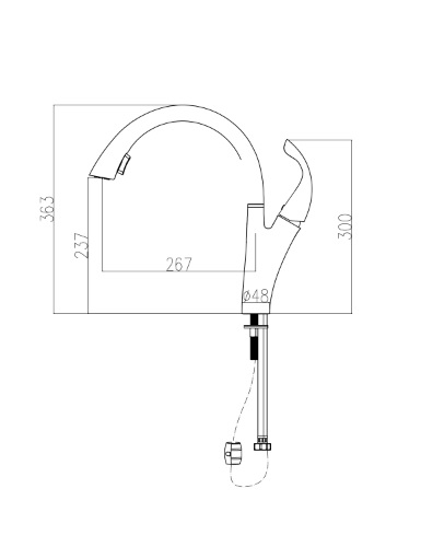 Смеситель для кухонной мойки Haiba HB70180 хром с выдвижным изливом