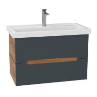Тумба под раковину Onika Айленд 108064 80 см графит и дуб крафт золотой подвесная (раковина Фостер 80)