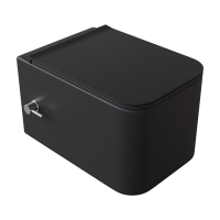 Унитаз подвесной Boheme Mane 970-SET-2-B черный с крышкой с функцией биде