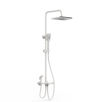 Душевая стойка со смесителем Wonzon & Woghand WW-B3310-MW белая матовая с термостатом и гигиеническим душем