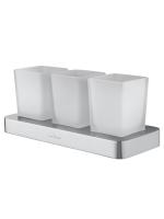 Стакан для зубных щеток Wonzon & Woghand Lotte WW-8338 хром глянцевый с держателем