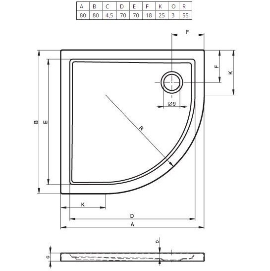 Душевой поддон Riho Zurich 80x80 D001021005 белый