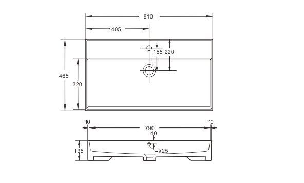Накладная раковина Sapbox SB-J846W 80 см белая