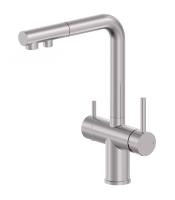 Смеситель для кухонной мойки Wonzon & Woghand WW-88458018-BN никель брашированный с выдвижным изливом и подключением фильтра