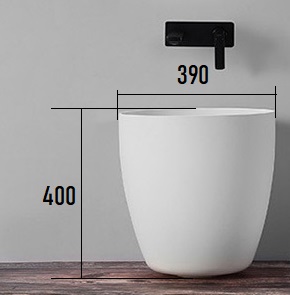 Накладная раковина Armadi Art Corian 40 см 884-39 белая