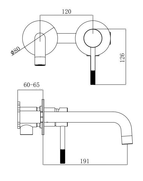Встраиваемый смеситель Voda Vessel Gold VSL28G золотой сатин матовый