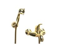 Смеситель для ванны Webert Aurora AU850101010(153) золото глянцевый с душевым гарнитуром