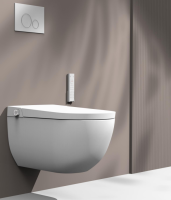 Подвесной унитаз-биде Boheme Panasonic 2730 белый с инсталляцией и кнопкой смыва