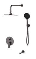 Душевой комплект со смесителем Esko Lagos Gun Metal SET7in1LGGM хром встраиваемый