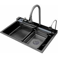 Мойка из нежавеющей стали Ceruttispa Gloria 2 10356 75 см nano black многофункциональная