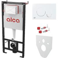 Инсталляция для унитаза AlcaPlast AM101/1120-4:1 RUM670-0001 с белой кнопкой смыва