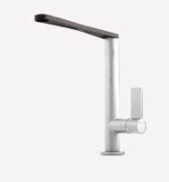 Смеситель для кухонной мойки Webert Essential EN920302441 черный со сталью матовый