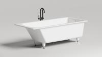 Ванна из литьевого камня Salini Cascata 180x80 104213G белая глянцевая встраиваемая