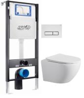 Сет инсталляция с подвесным унитазом и клавишей смыва Sapbox Notis SET.SBOX7262W.0510 белый глянцевый