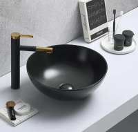 Накладная раковина Velvex 104MB 40 см черная