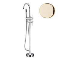 Смеситель напольный Webert Rimini RI851101794 золото глянцевый с душевым гарнитуром