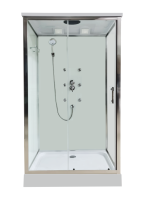 Душевая кабина с гидромассажем Sapbox 120x90 SBА020-120-02-WTR-CH профиль хром, стекло прозрачное