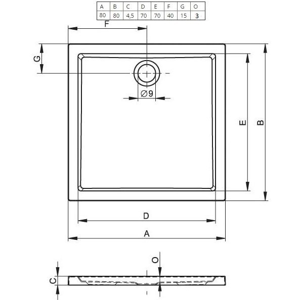 Душевой поддон Riho Zurich 80x80 D001006005 белый