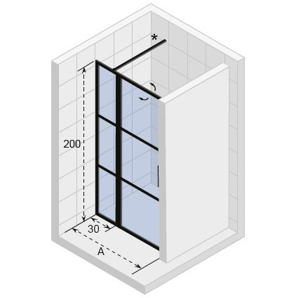 Душевая дверь Riho Grid 120x200 G004005121 профиль черный