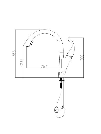 Смеситель для кухонной мойки Haiba HB70180-5 хром матовый