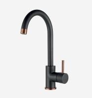 Смеситель для кухонной мойки Webert Yen YN920302722 черный с бронзой матовый