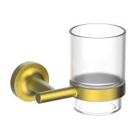 Стакан для зубных щеток Wonzon & Woghand Simple WW-6521-BG золото брашированный с держателем