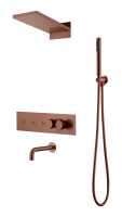 Душевой комплект со смесителем Boheme Fusion 131-2-BRB брашированная бронза с термостатом