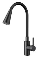 Смеситель для кухонной мойки Esko Kitchen K47BB черный с гибким изливом