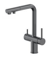 Смеситель для кухонной мойки Wonzon & Woghand WW-88458018-BGM темный графит брашированный с выдвижным изливом и подключением фильтра